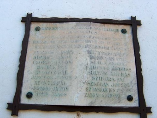 B�NK K�ZS�G H�SI HALOTTAINAK EML�K�RE. Fakeretes t�bla. A feliratok kiss� kopottak, nehezen olvashat�ak.